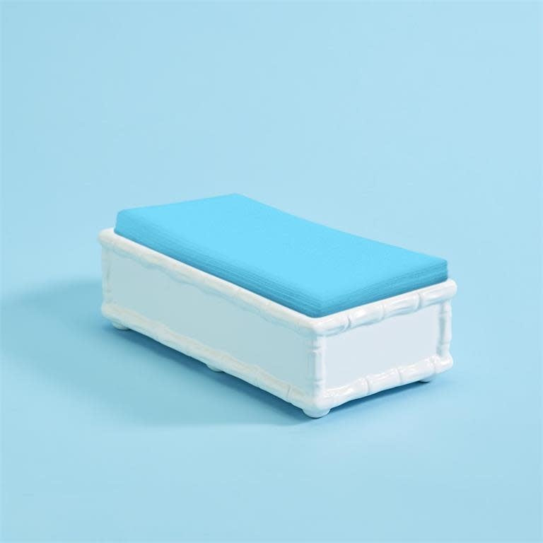 Bamboo Towel Tray | White