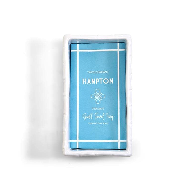 Bamboo Towel Tray | White