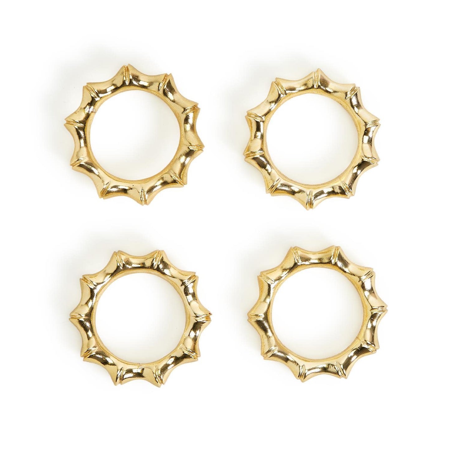 Bamboo Napkin Ring Set of 4 | Gold