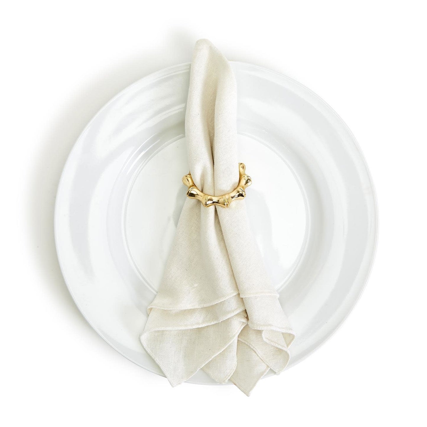 Bamboo Napkin Ring Set of 4 | Gold