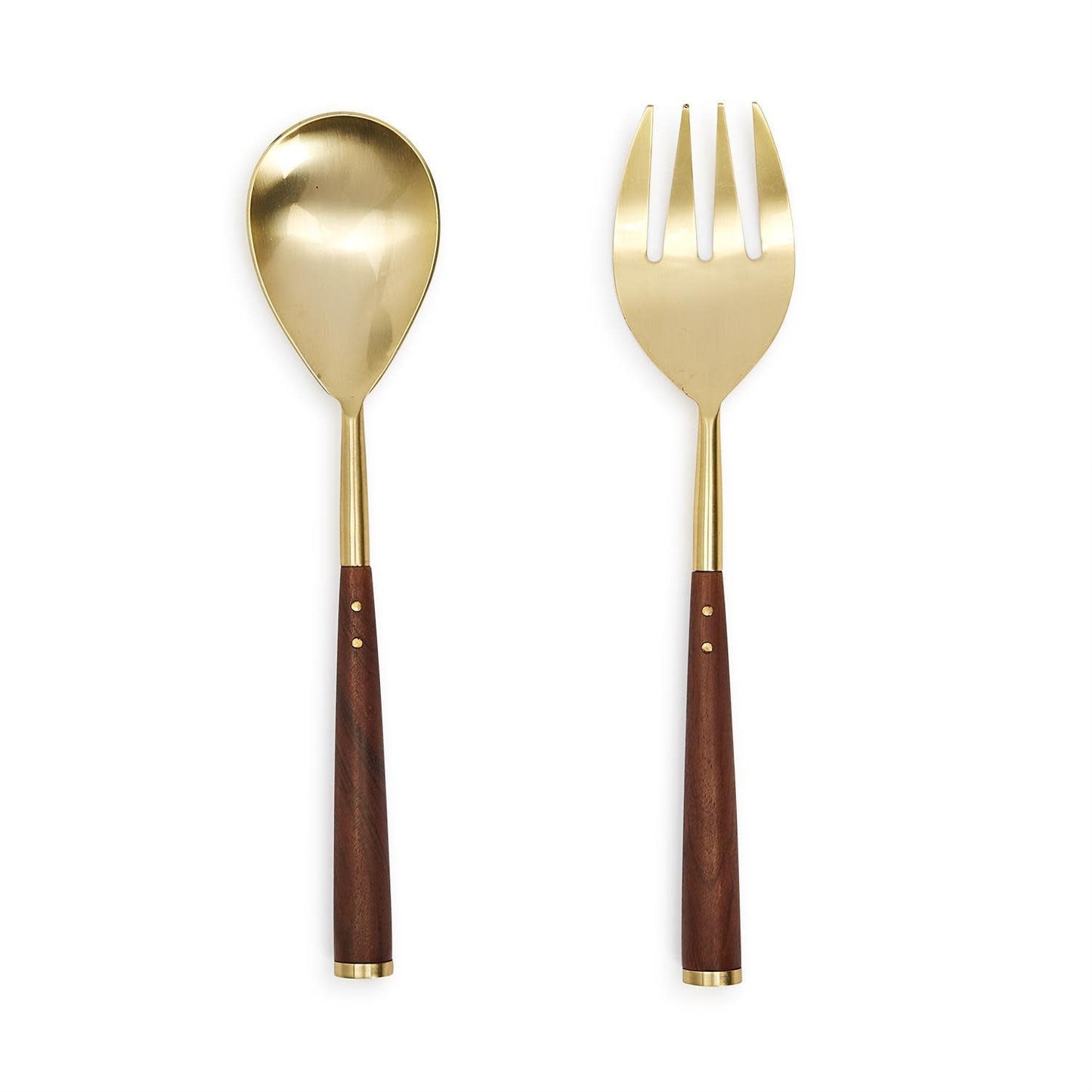 Metallic Wooden Serving Set of 2