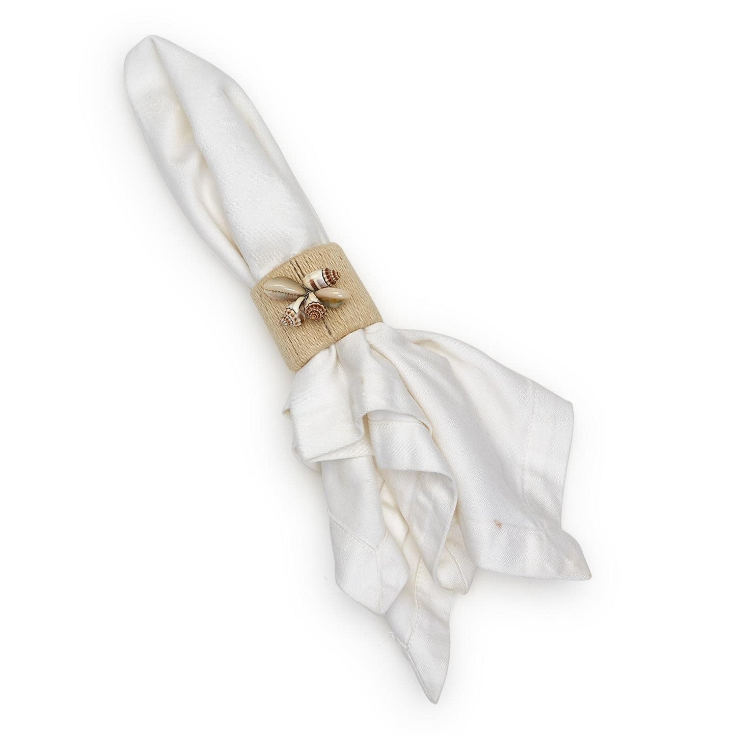 Jute Sea Shell Napkin Ring Set of 4