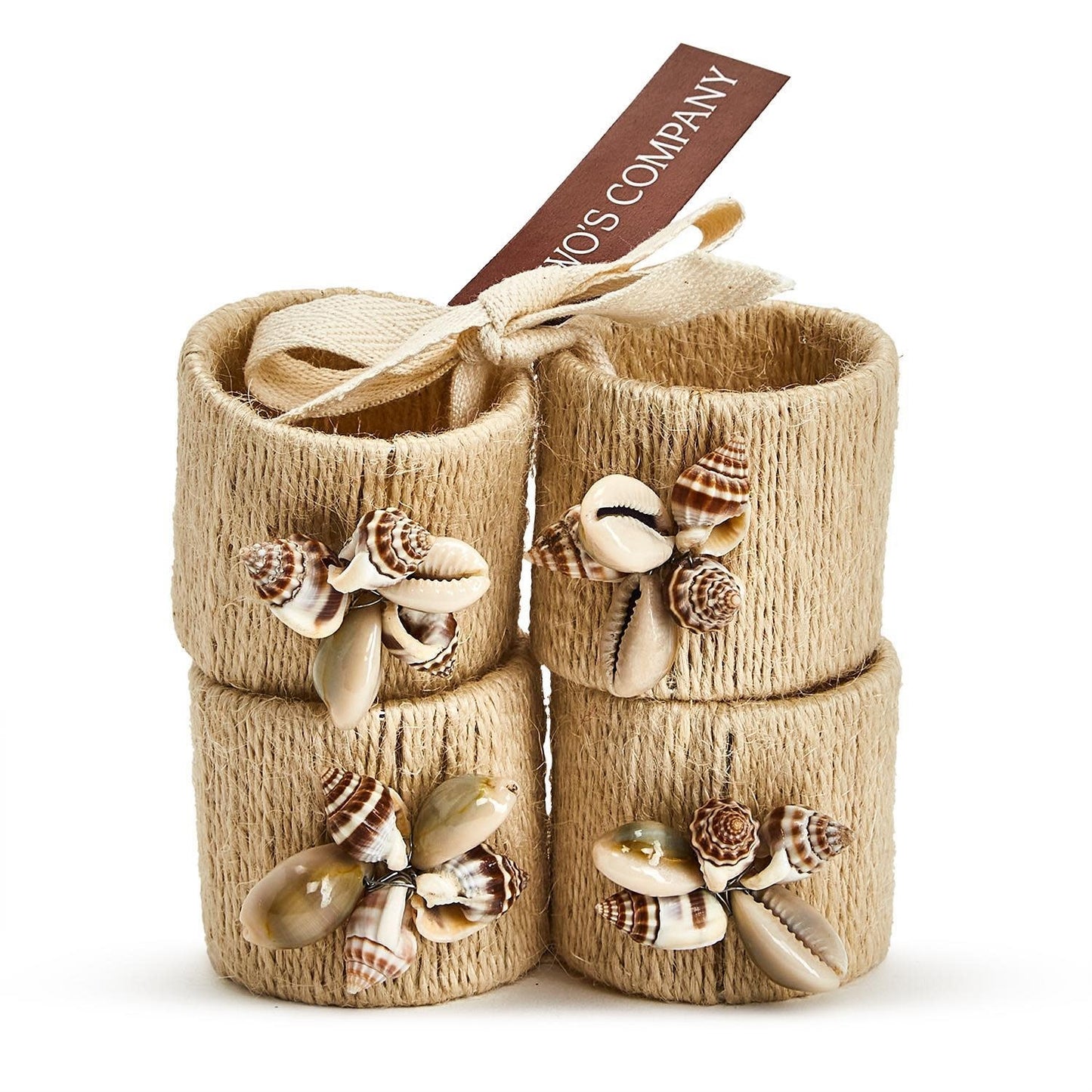 Jute Sea Shell Napkin Ring Set of 4