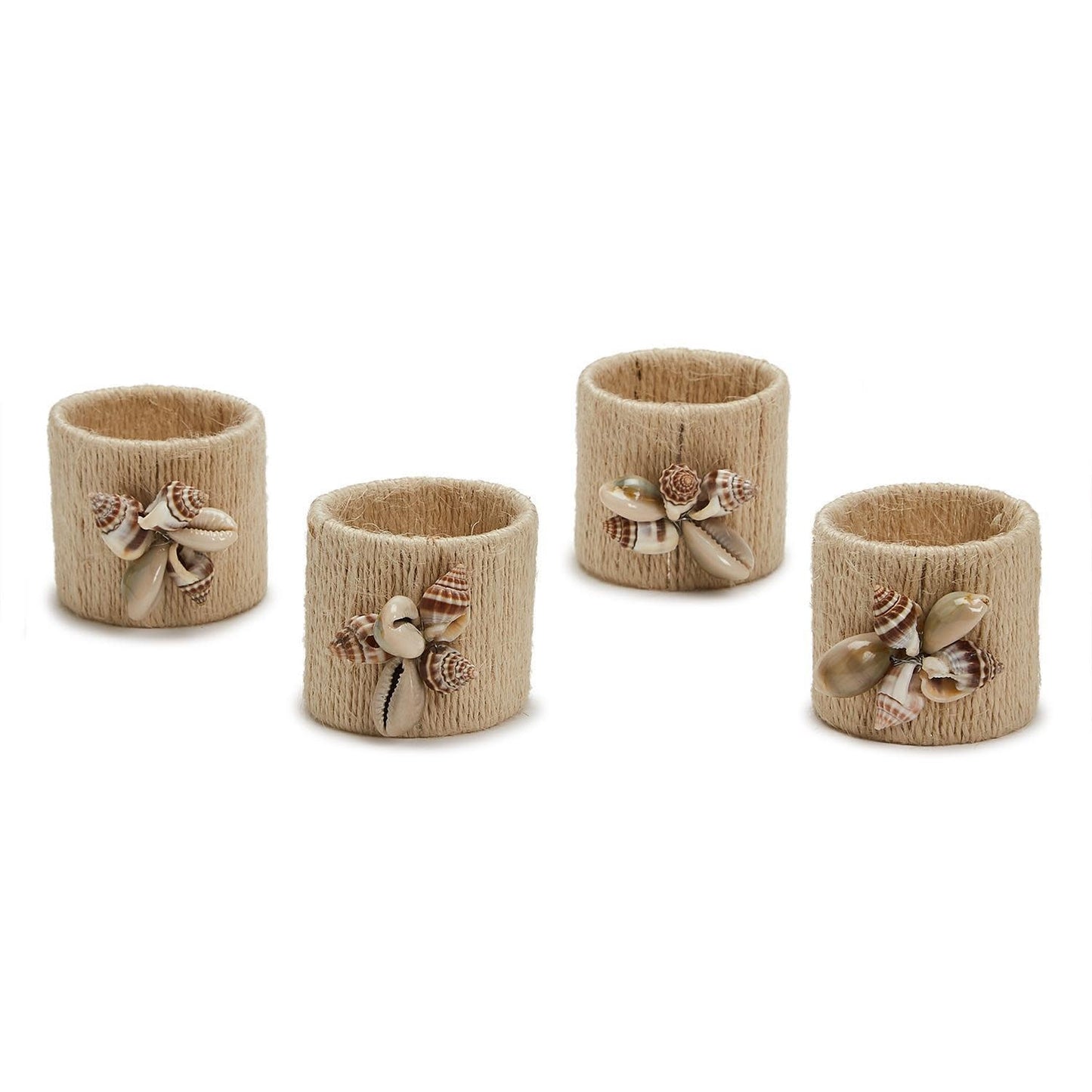 Jute Sea Shell Napkin Ring Set of 4