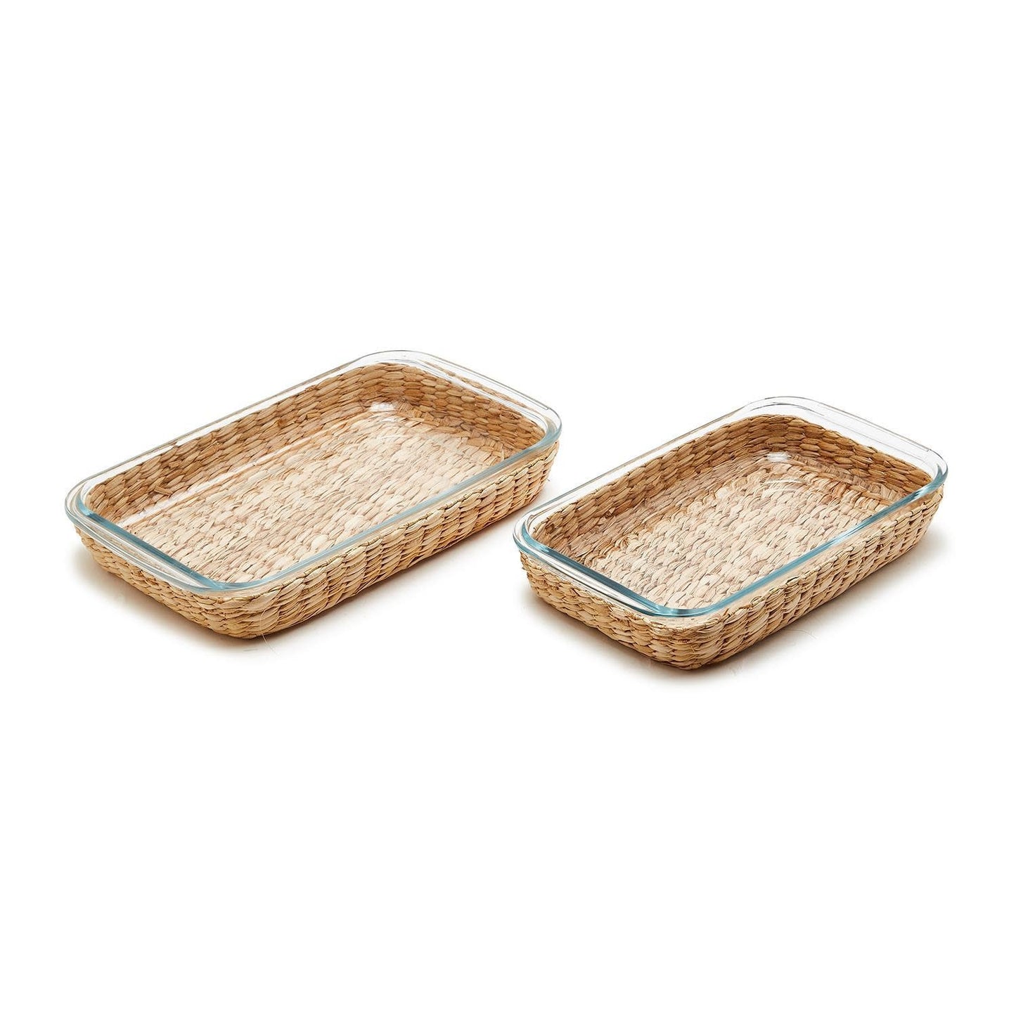 Rattan + Glass Baking Dish | Set of 2