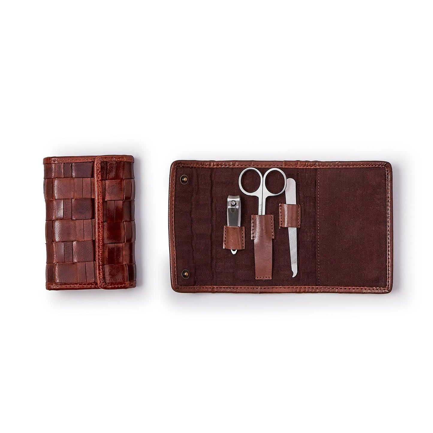 Woven Leather 3 Piece Manicure Kit