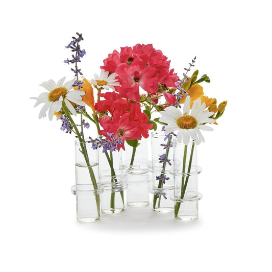 Hinged 5 Tube Flower Vase | 8in