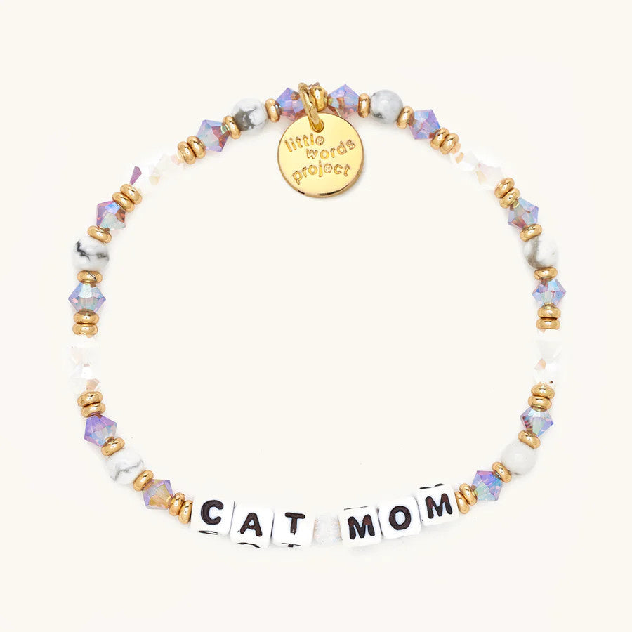Cat Mom Mom Life Beaded Stretch Bracelet