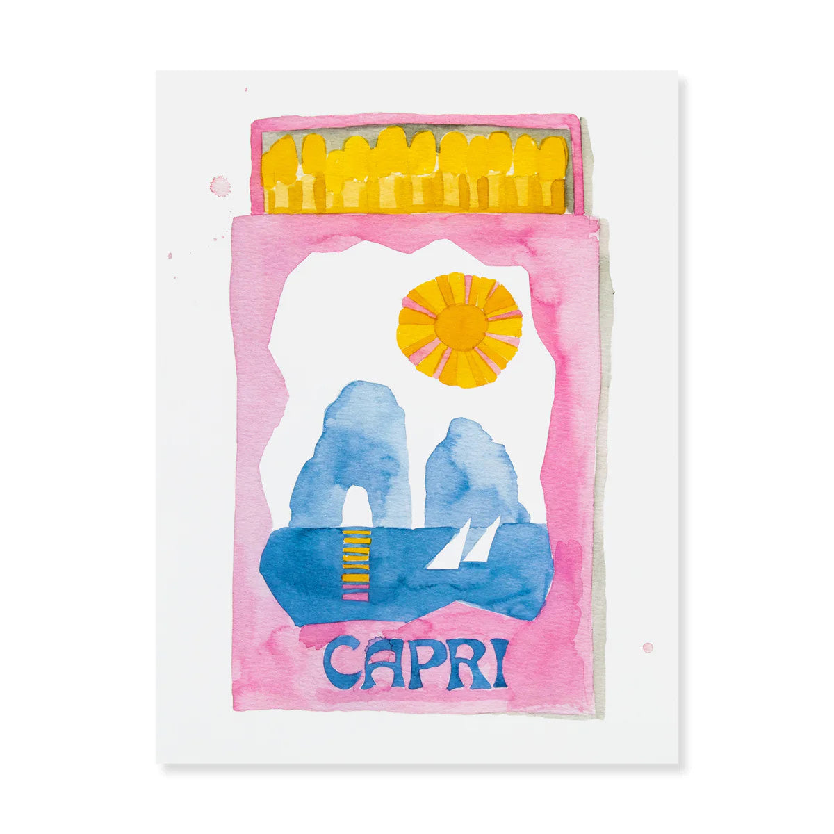 Watercolor Print | Capri Matchbook 5x7in