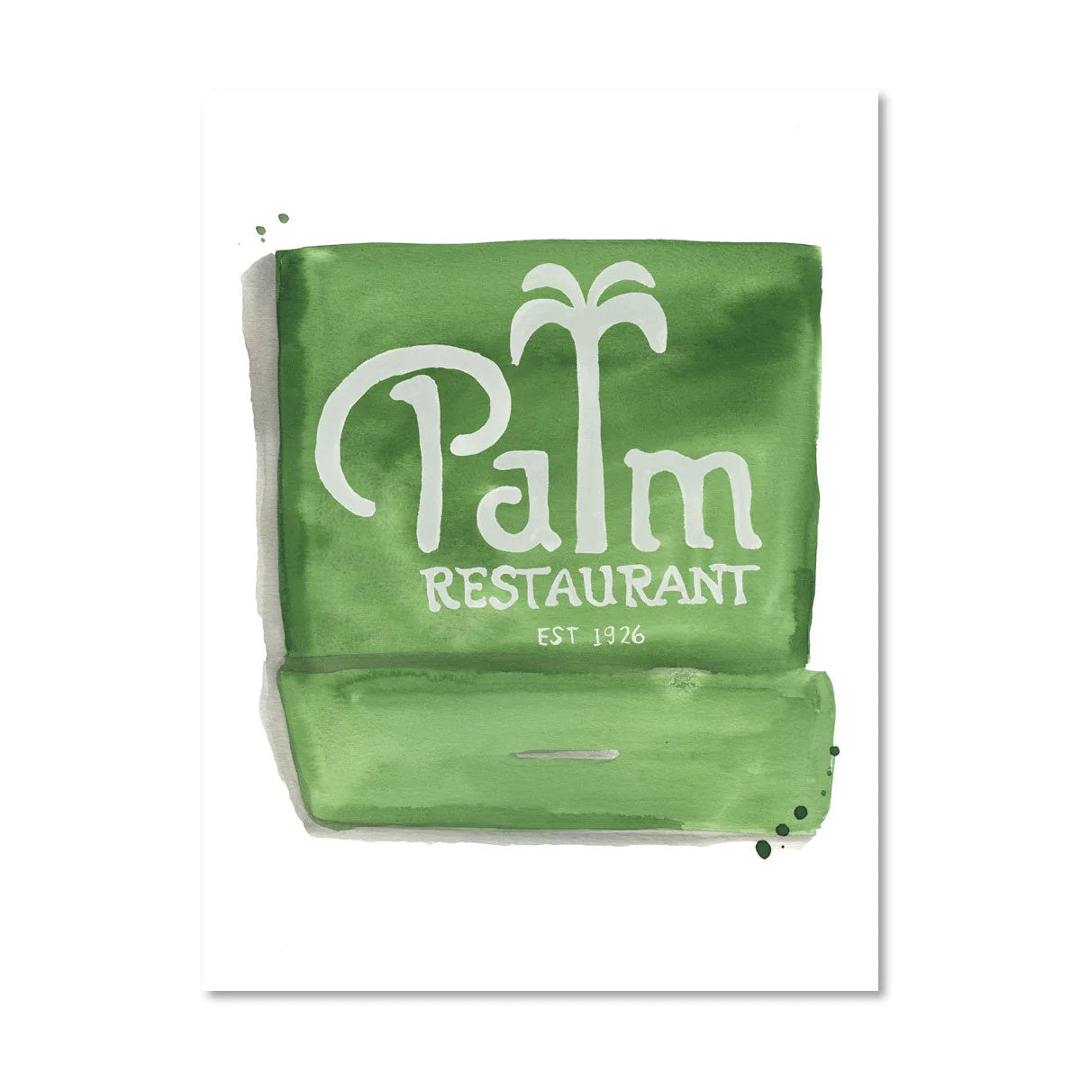 Watercolor Print | The Palm Matchbook 5x7in