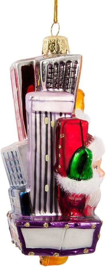 Broadway Santa Glass Ornament