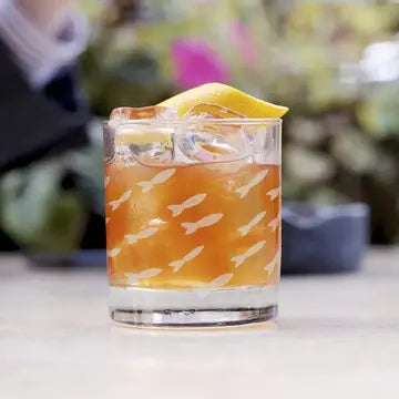Fish Old Fashioned Etched Glass | 12oz