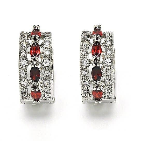 Rhodium Plated Hoop Earrings