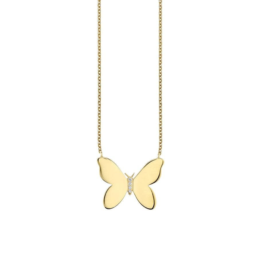 Butterfly With Pave Center Necklace