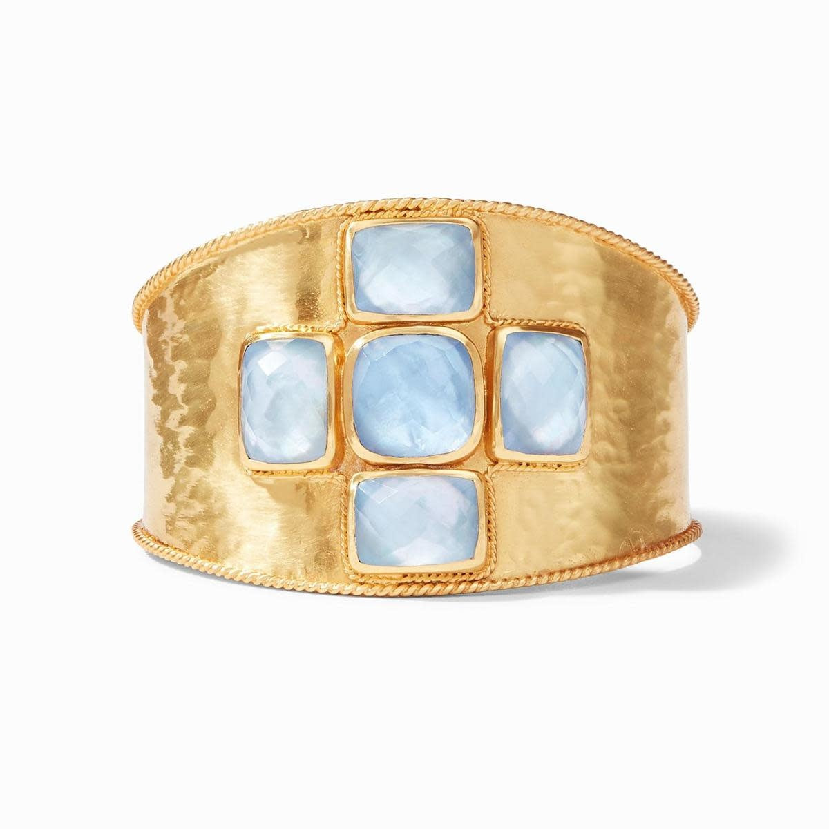 Savoy Cuff Gold Iridescent Chalcedony