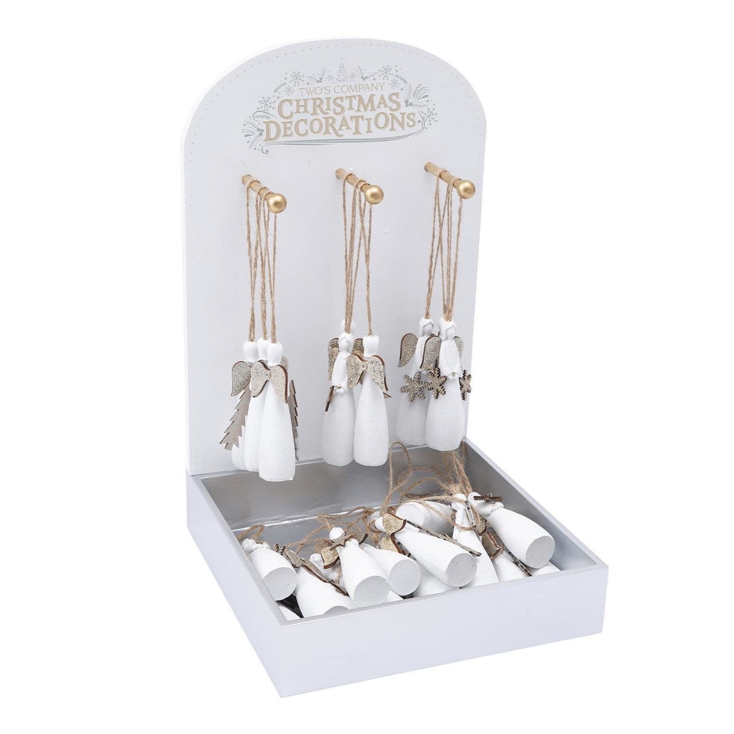 White/Glitter Angel Ornament - Assorted