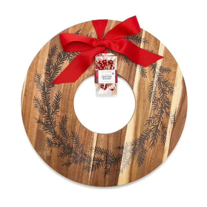 Wreath Charcuterie Serving Board with Picks