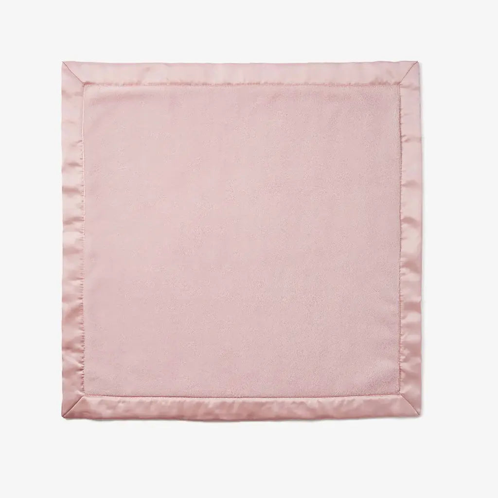 Luxury Fleece + Satin Trim Security Blanket | 20in x 20in Pink