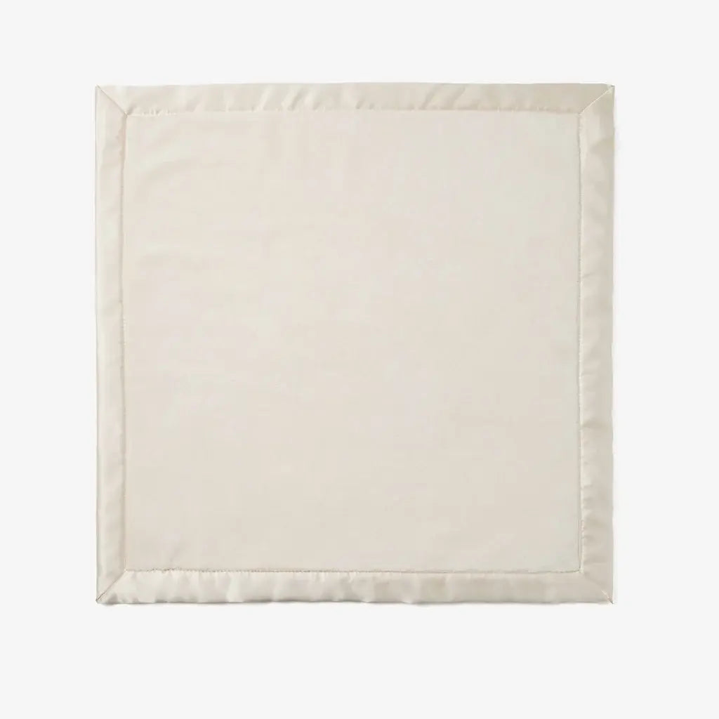 Luxury Fleece + Satin Trim Security Blanket | 20in x 20in Cream