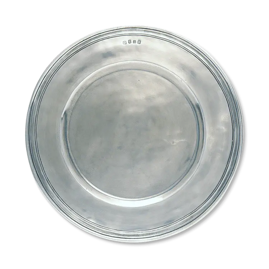 Match Pewter Scribed Rim Charger | Large 13.4in