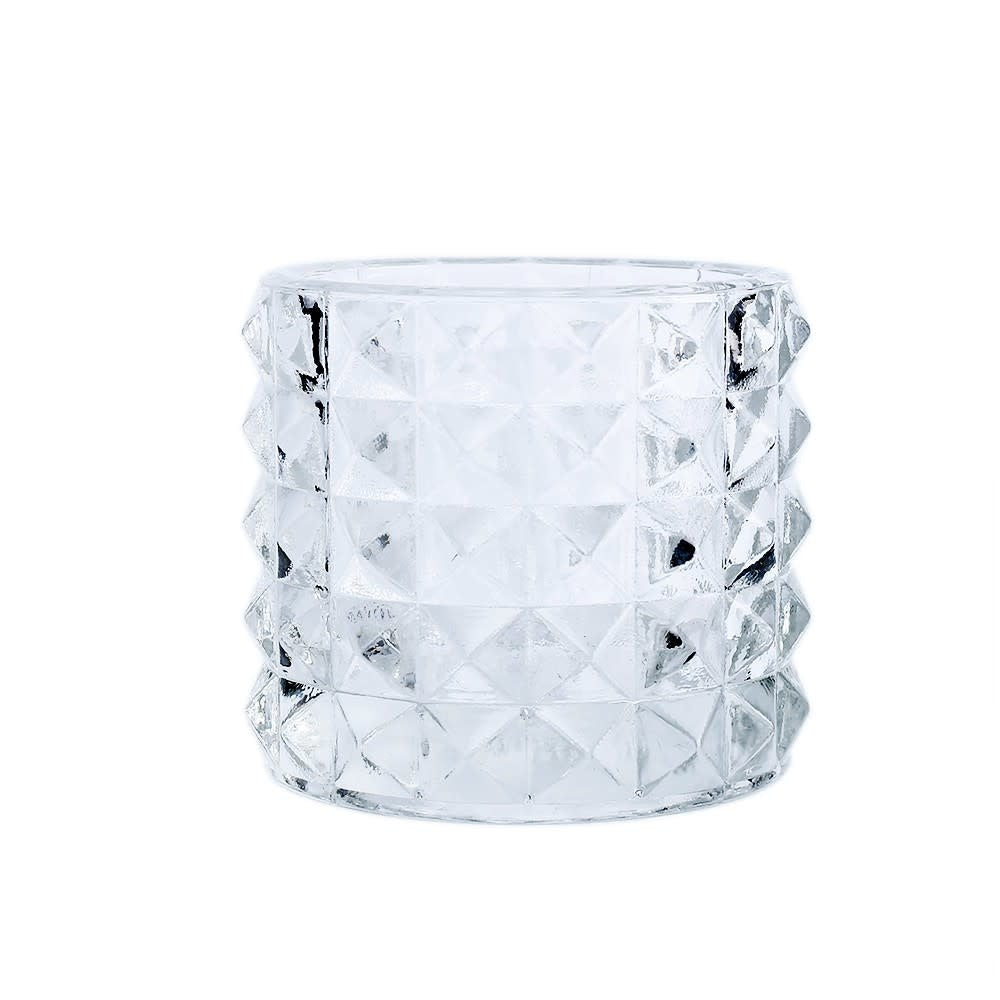 Glass Studded Votive Vase | Clear 2.5in