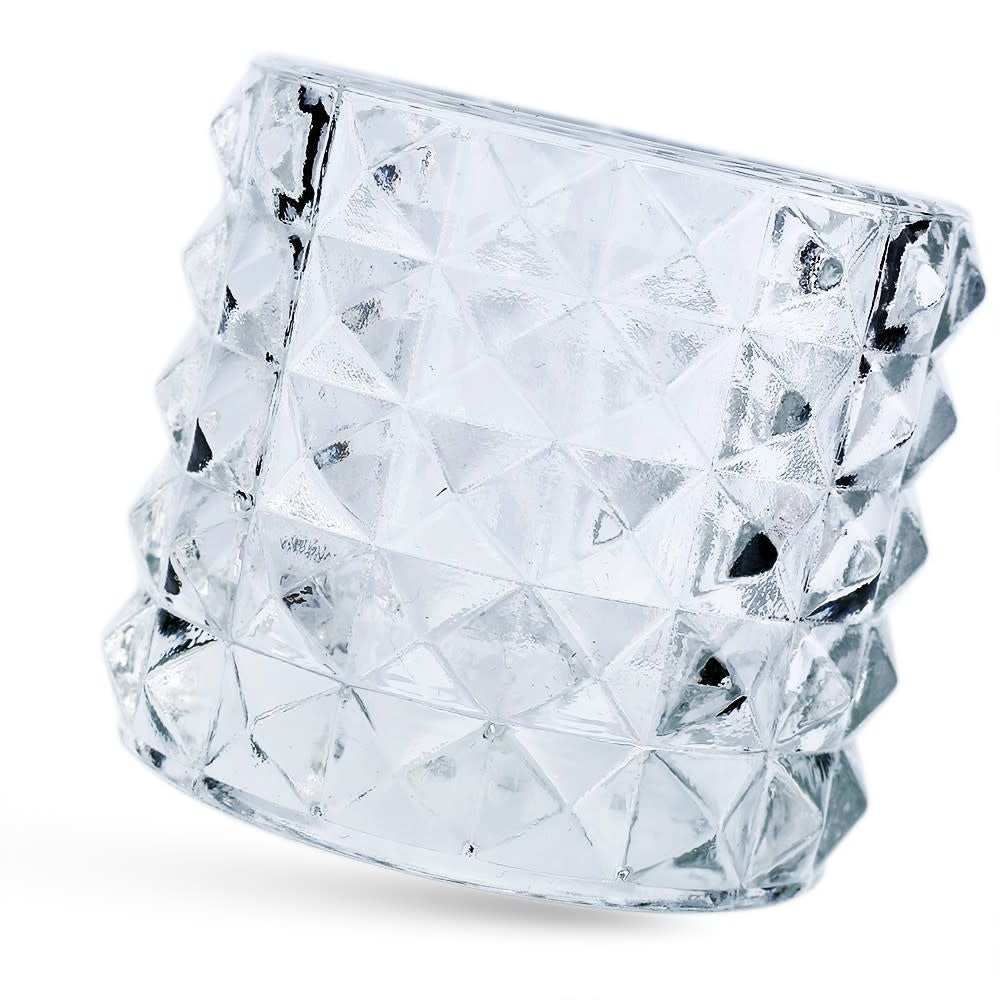 Glass Studded Votive Vase | Clear 2.5in