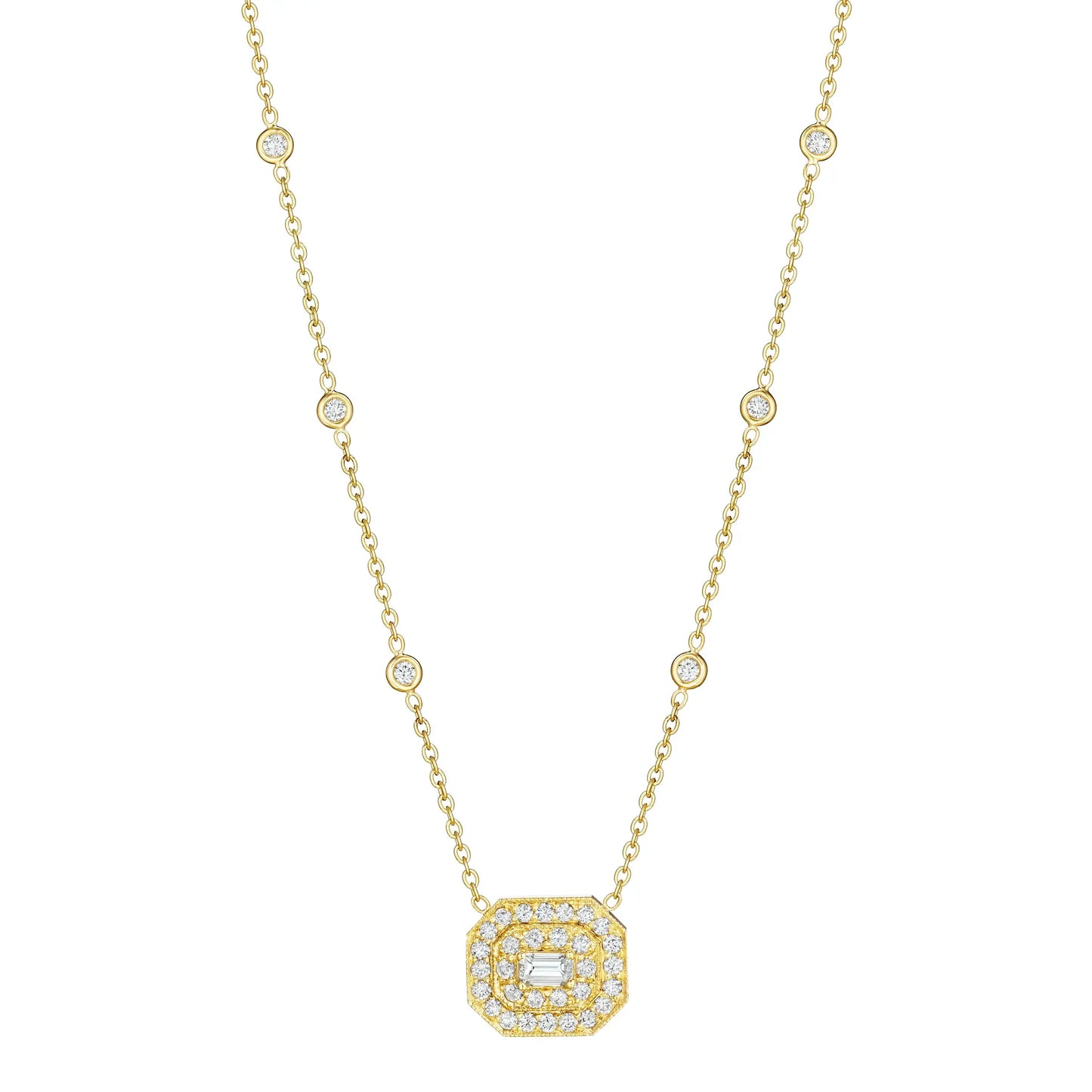 Emerald-Cut Art Deco Necklace | 1.55c 18k YG