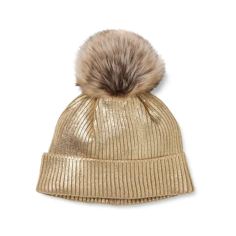Metallic Pom Hat | Gold