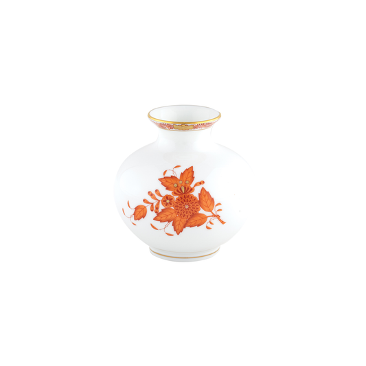 Herend Round Vase | 4.5in Chinese Bouquet Rust