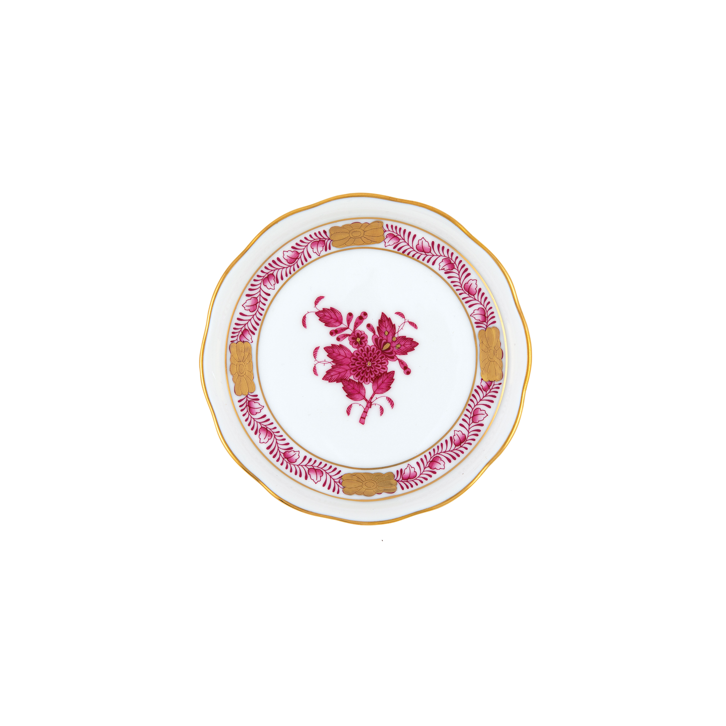 Herend Chinese Bouquet Raspberry Coaster | 4in