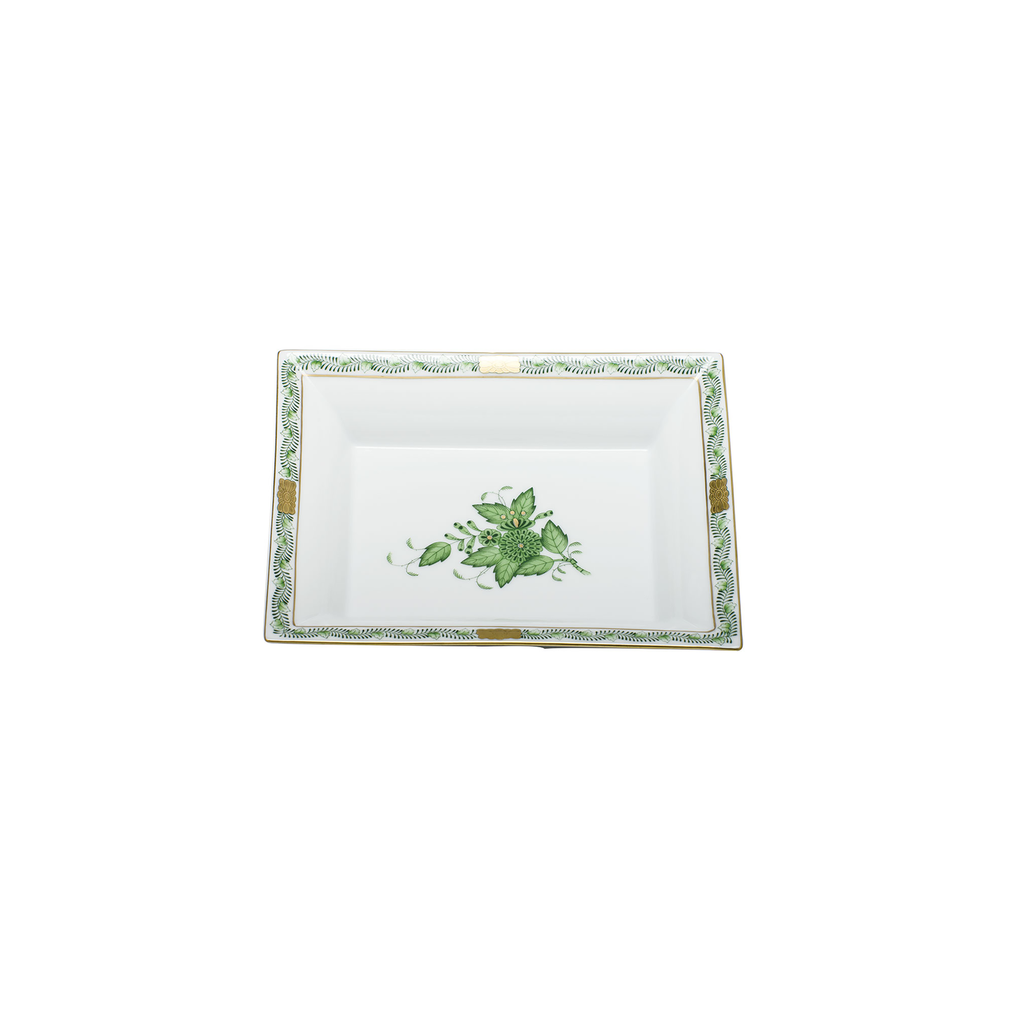 Herend Chinese Bouquet Green Jewelry Tray | 7.5in
