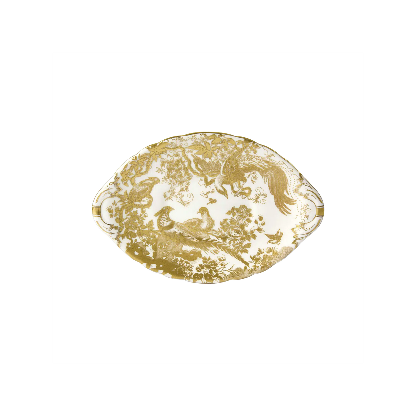 Royal Crown Derby Aves Gold Sauce Boat Stand | 8.5in