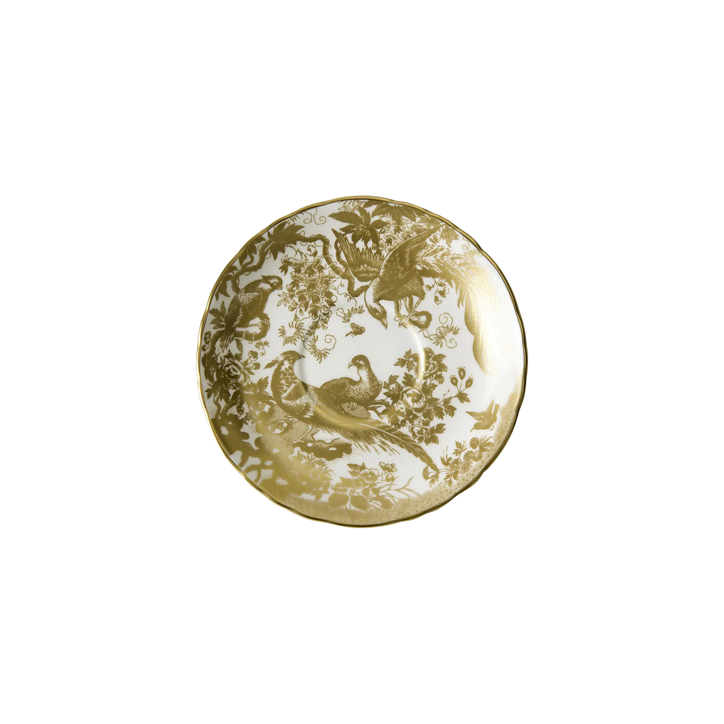 Royal Crown Derby Aves Gold Cream Soup Saucer | 6in