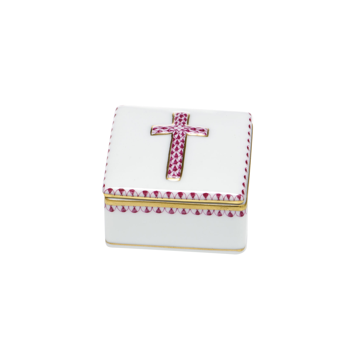 Herend Prayer Box | 2in Raspberry