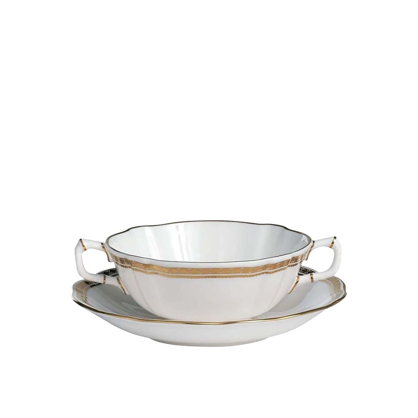 Royal Crown Derby Carlton Gold Cream Soup Saucer | 6in
