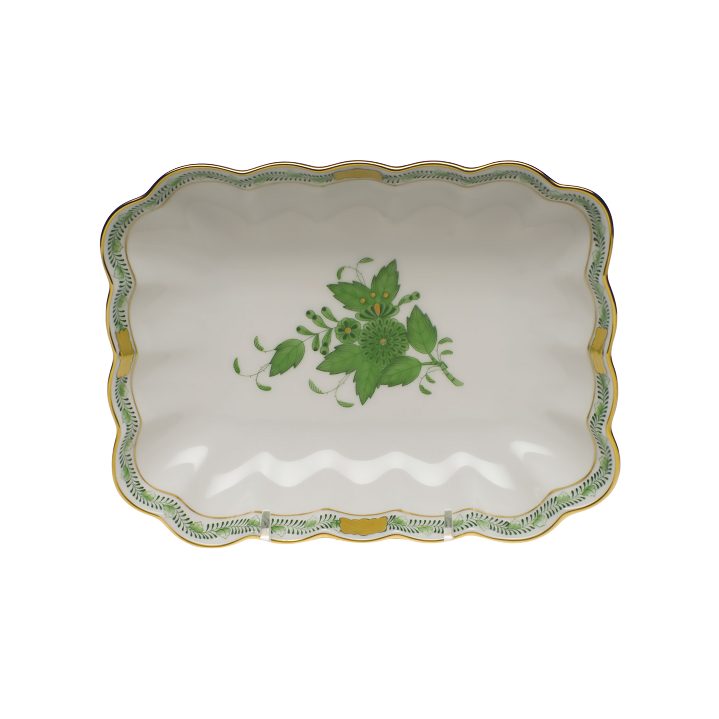 Herend Chinese Bouquet Green Oblong Dish | 7.25x5.5in