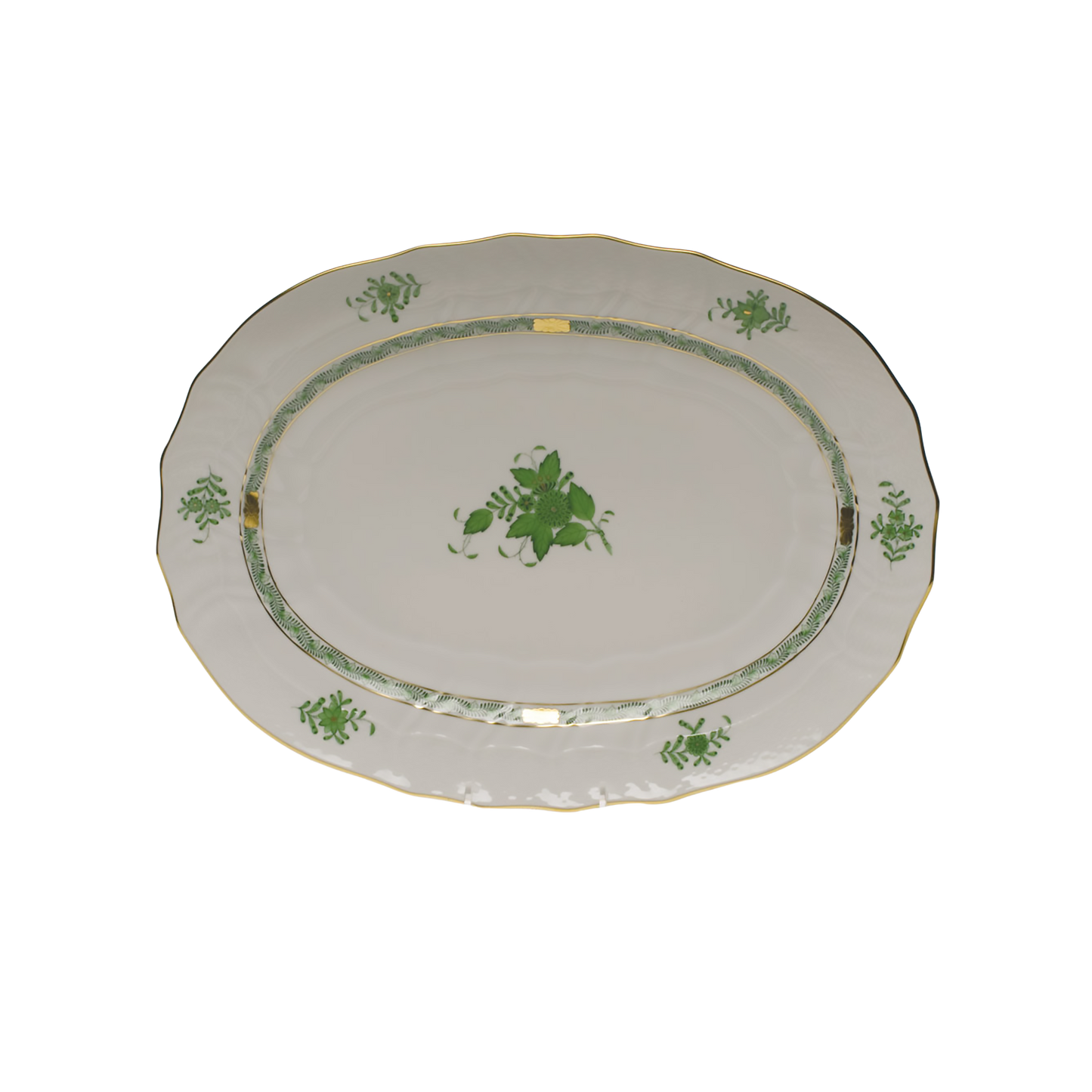 Herend Chinese Bouquet Green Platter | 15x11.5in