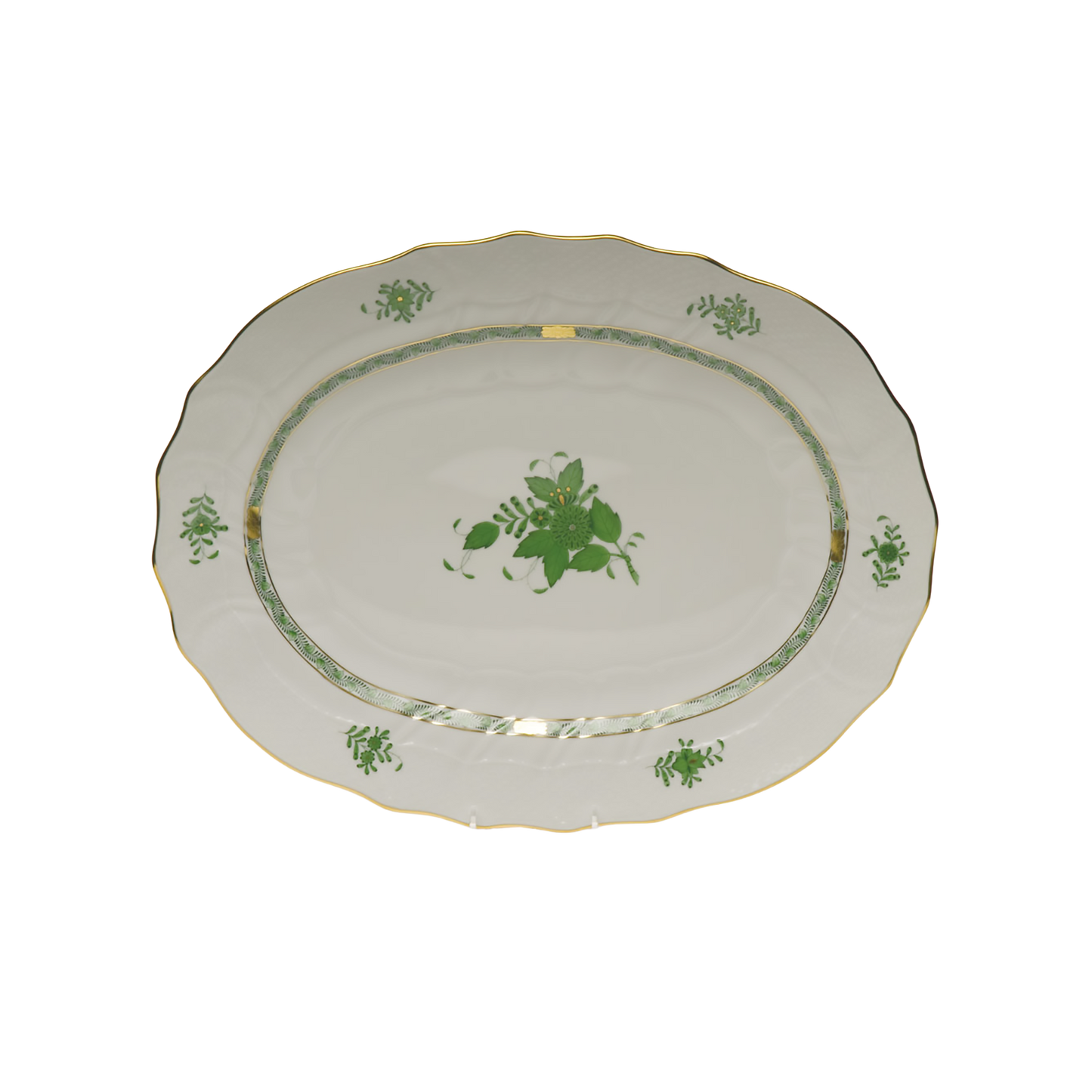 Herend Chinese Bouquet Green Platter | 17x12.5in