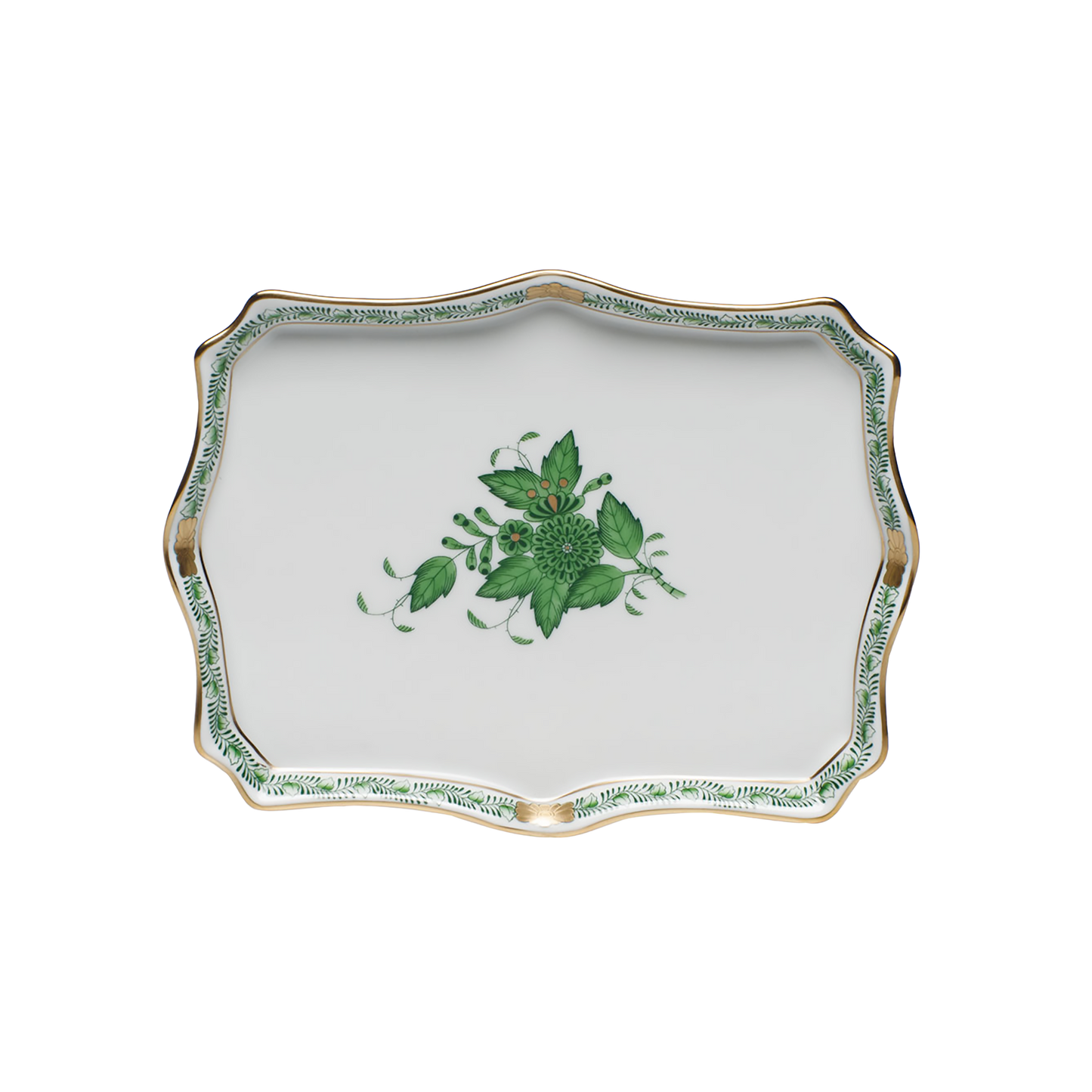 Herend Chinese Bouquet Green Small Tray | 7.5x 5.5 in