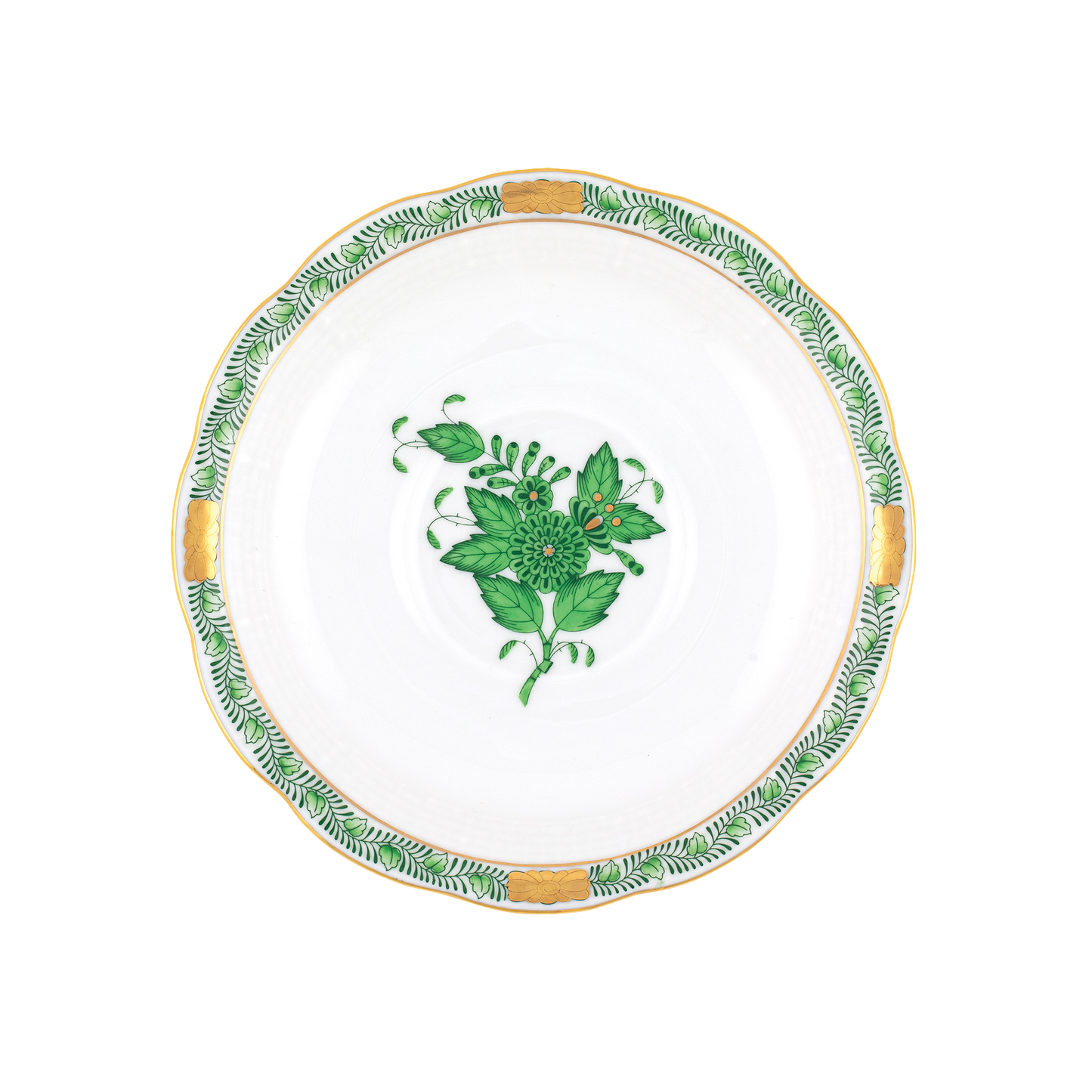 Herend Chinese Bouquet Green Tea Saucer | 6in