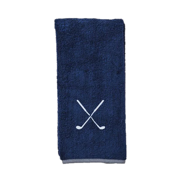 Weezie Towels Luxury Golf Towel | Navy + White Clubs Embroidery