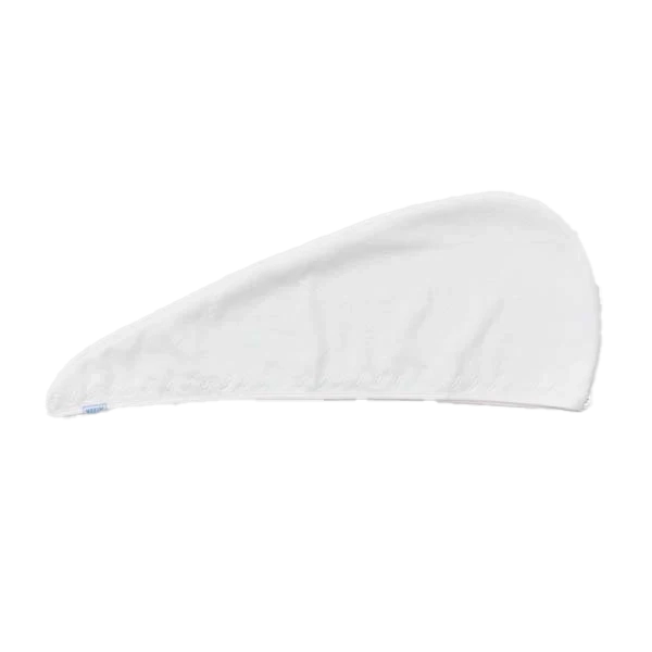 Weezie Towels Luxury Hair Towel | White + White Wave Embroidery