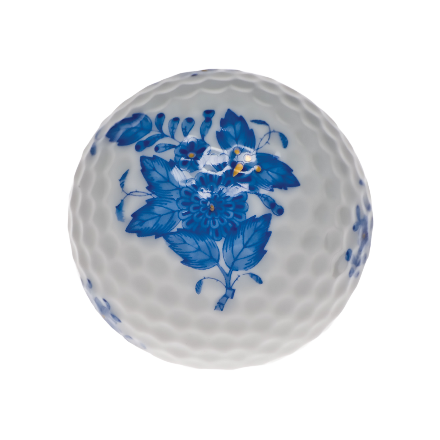 Herend Chinese Bouquet Blue Golf Ball Figurine | 1.75in