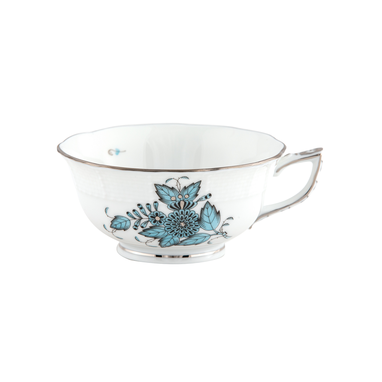 Herend Chinese Bouquet Turquoise + Platinum Tea Cup | 8oz