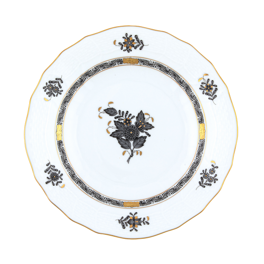 Herend Chinese Bouquet Black Dessert Plate | 8.25in