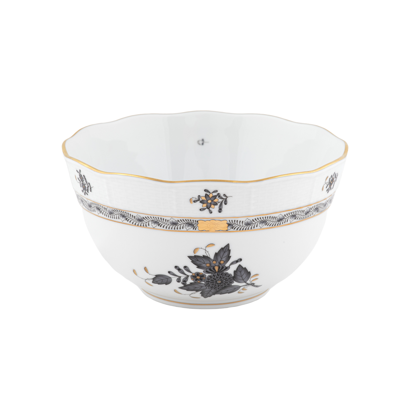 Herend Chinese Bouquet Black Round Bowl | 3.5pt