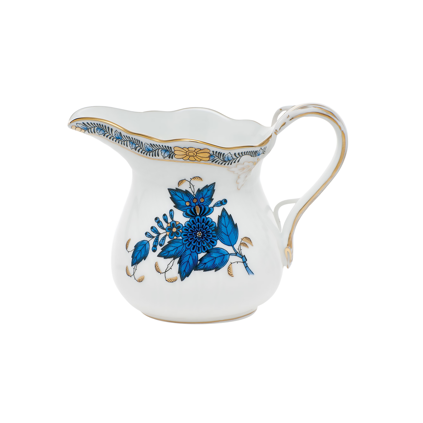 Herend Chinese Bouquet Black Sapphire Creamer | 6oz