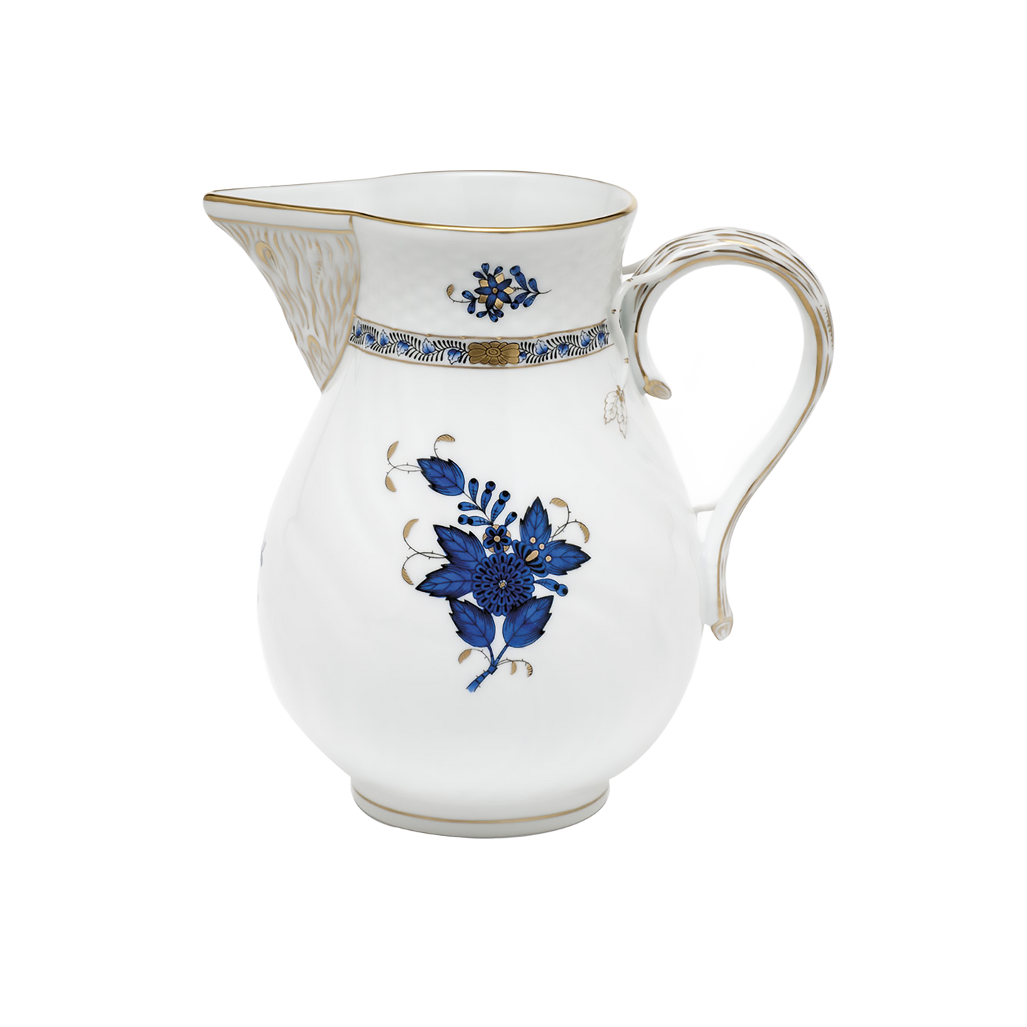 Herend Chinese Bouquet Black Sapphire Pitcher | 60oz