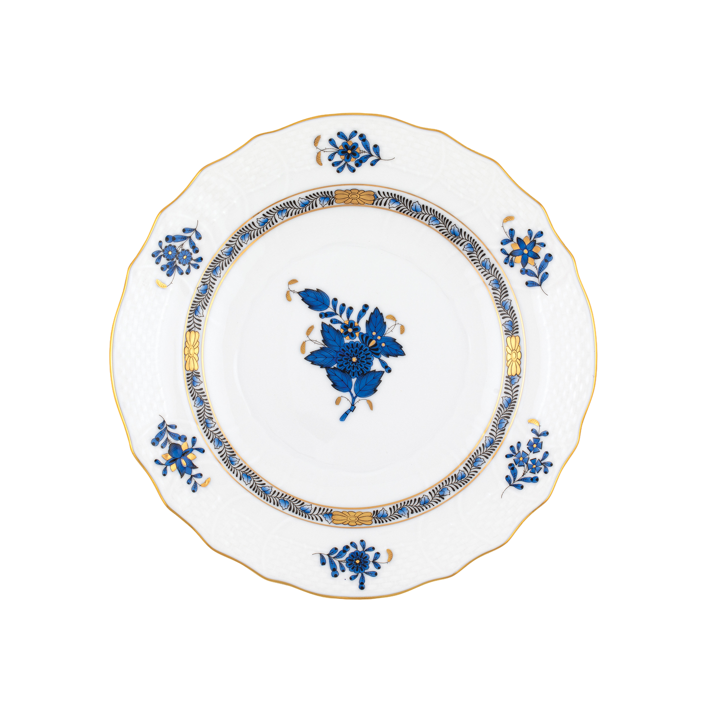 Herend Chinese Bouquet Black Sapphire Salad Plate | 7.5in