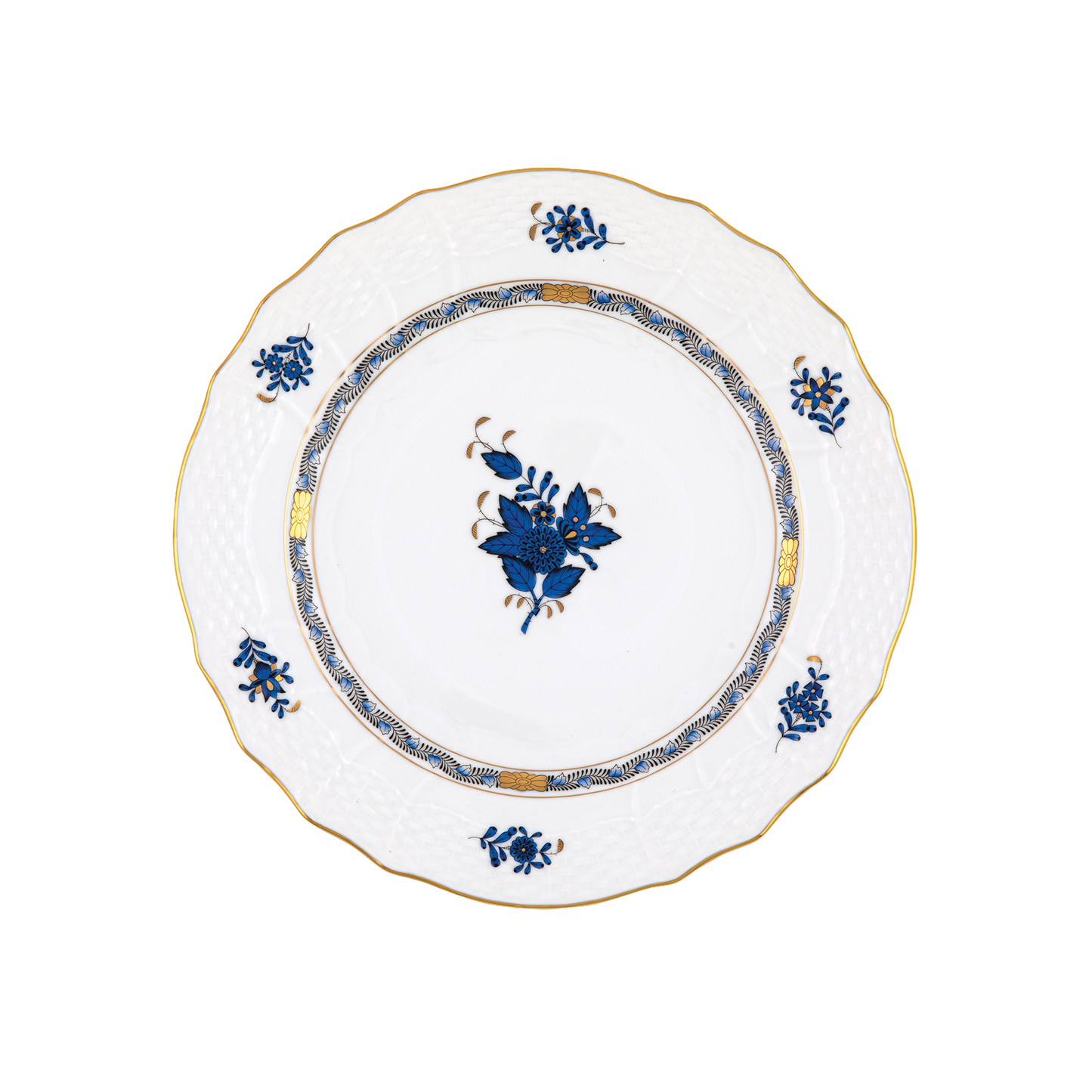 Herend Chinese Bouquet Black Sapphire Service Plate | 11in